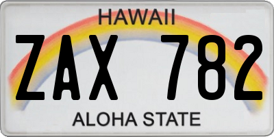 HI license plate ZAX782