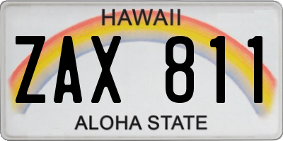 HI license plate ZAX811