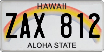HI license plate ZAX812