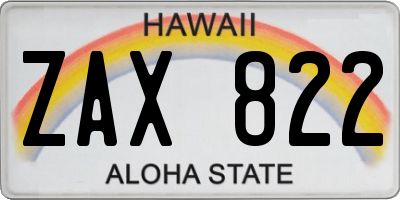 HI license plate ZAX822