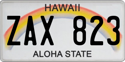 HI license plate ZAX823