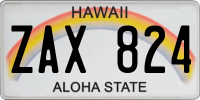 HI license plate ZAX824