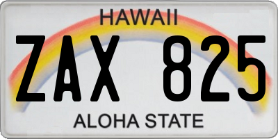 HI license plate ZAX825
