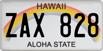 HI license plate ZAX828