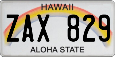 HI license plate ZAX829