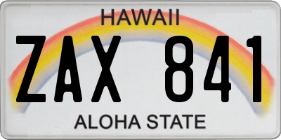 HI license plate ZAX841