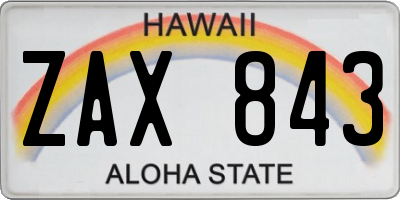 HI license plate ZAX843