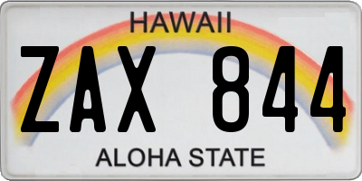 HI license plate ZAX844