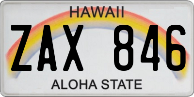 HI license plate ZAX846
