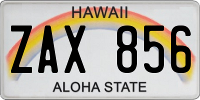 HI license plate ZAX856
