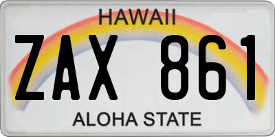 HI license plate ZAX861