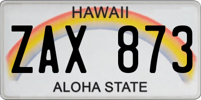 HI license plate ZAX873