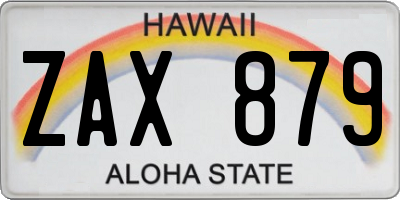HI license plate ZAX879