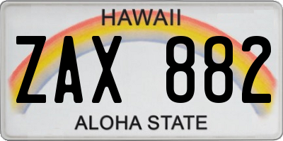 HI license plate ZAX882