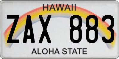 HI license plate ZAX883