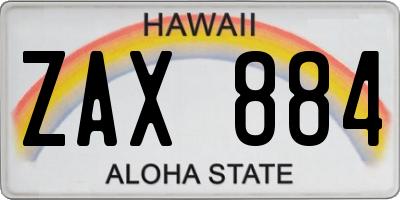 HI license plate ZAX884
