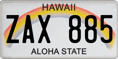 HI license plate ZAX885