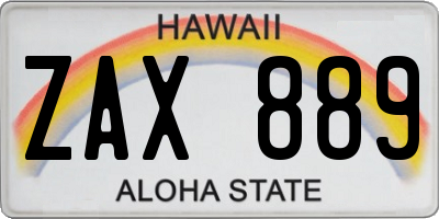 HI license plate ZAX889