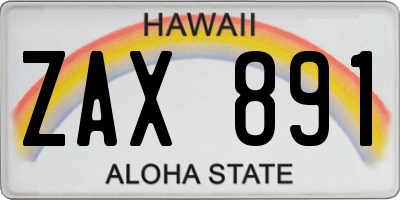 HI license plate ZAX891