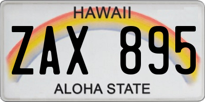 HI license plate ZAX895