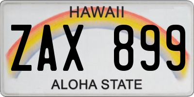HI license plate ZAX899