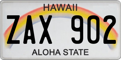 HI license plate ZAX902