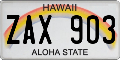 HI license plate ZAX903