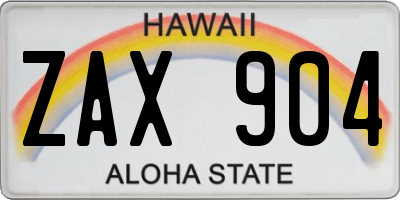 HI license plate ZAX904