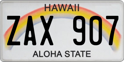 HI license plate ZAX907