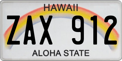 HI license plate ZAX912