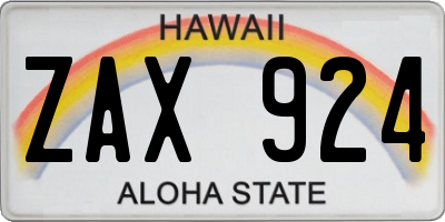 HI license plate ZAX924