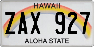 HI license plate ZAX927