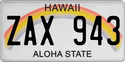HI license plate ZAX943