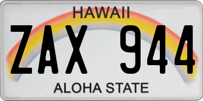 HI license plate ZAX944
