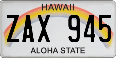 HI license plate ZAX945