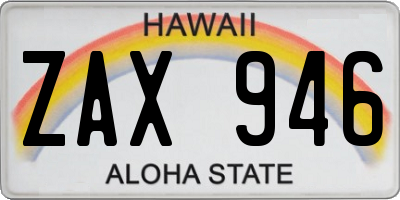 HI license plate ZAX946