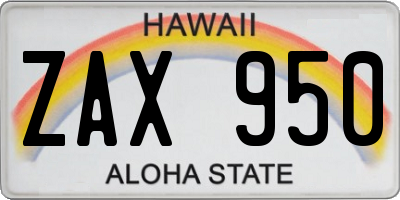 HI license plate ZAX950