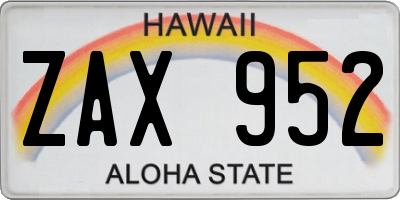 HI license plate ZAX952
