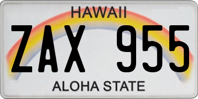 HI license plate ZAX955