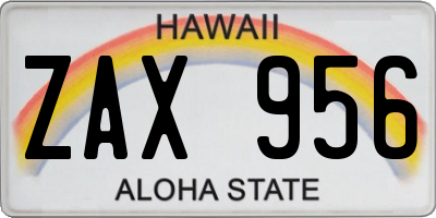 HI license plate ZAX956