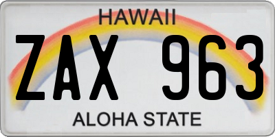 HI license plate ZAX963