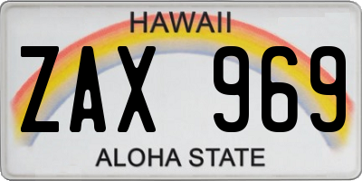 HI license plate ZAX969