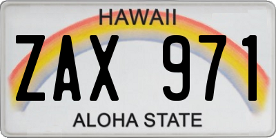 HI license plate ZAX971