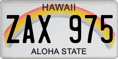 HI license plate ZAX975