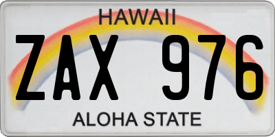 HI license plate ZAX976