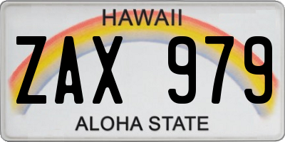 HI license plate ZAX979