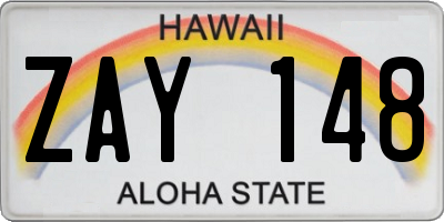 HI license plate ZAY148
