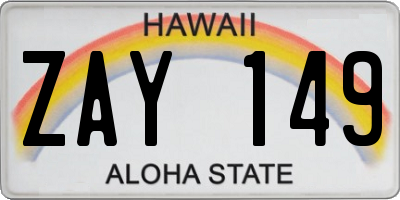 HI license plate ZAY149