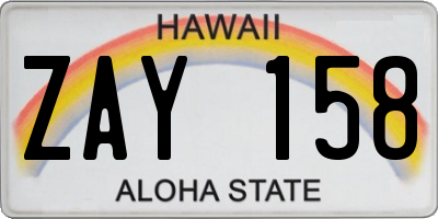 HI license plate ZAY158