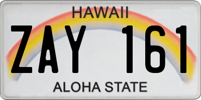 HI license plate ZAY161